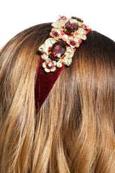 Bentita Aplicatii Visiniu Pietre si Auriu